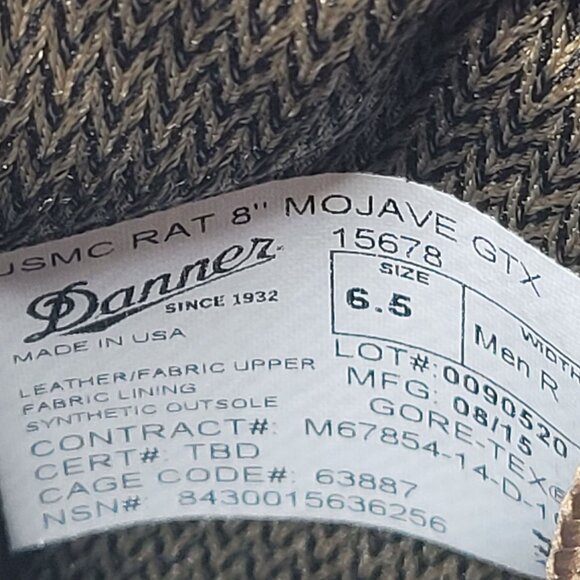 Danner USMC Rat 8" Mojave GTX Men's Brown Military Combat Boots 15678 US Sz 6.5 - Picture 12 of 12